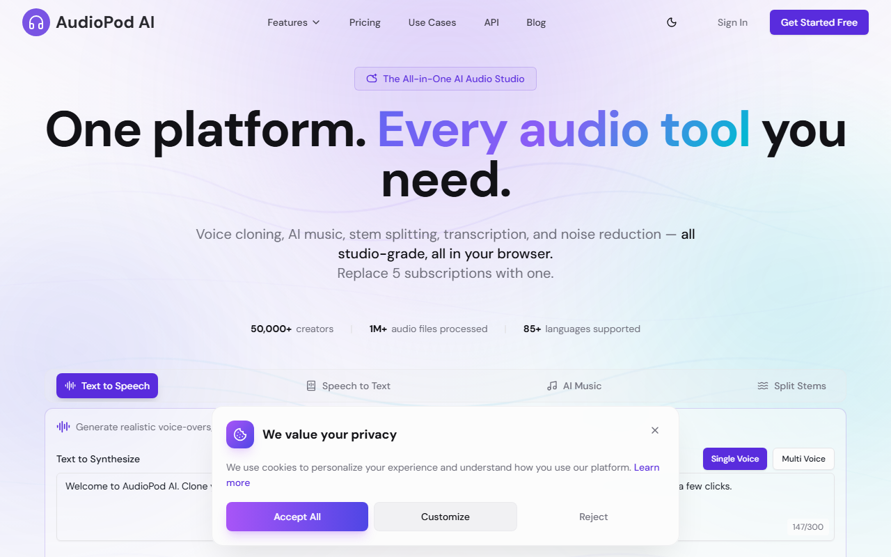 AudioPod AI screenshot