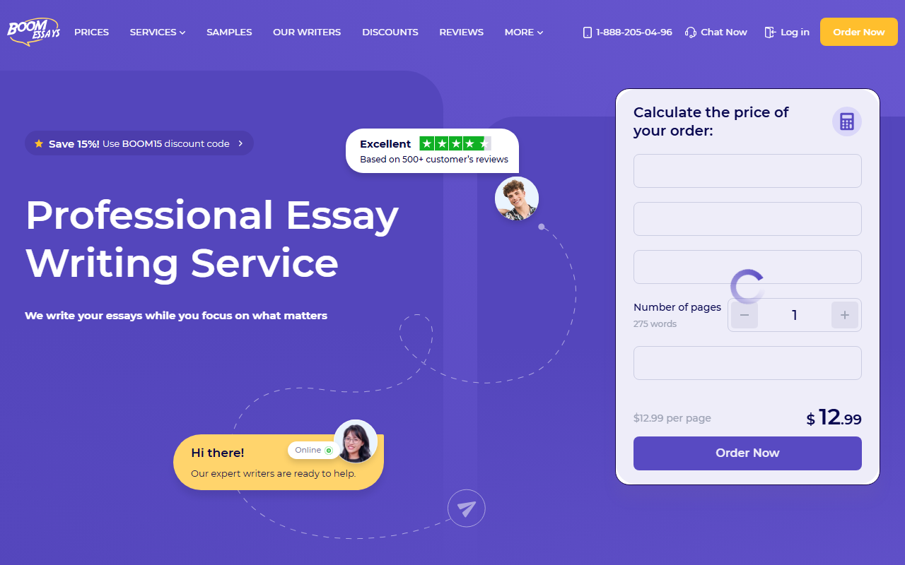 BoomEssays screenshot