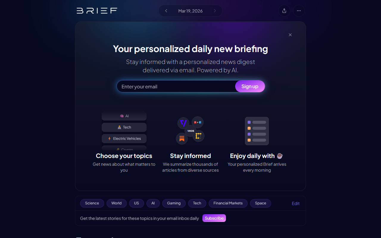 Brief screenshot