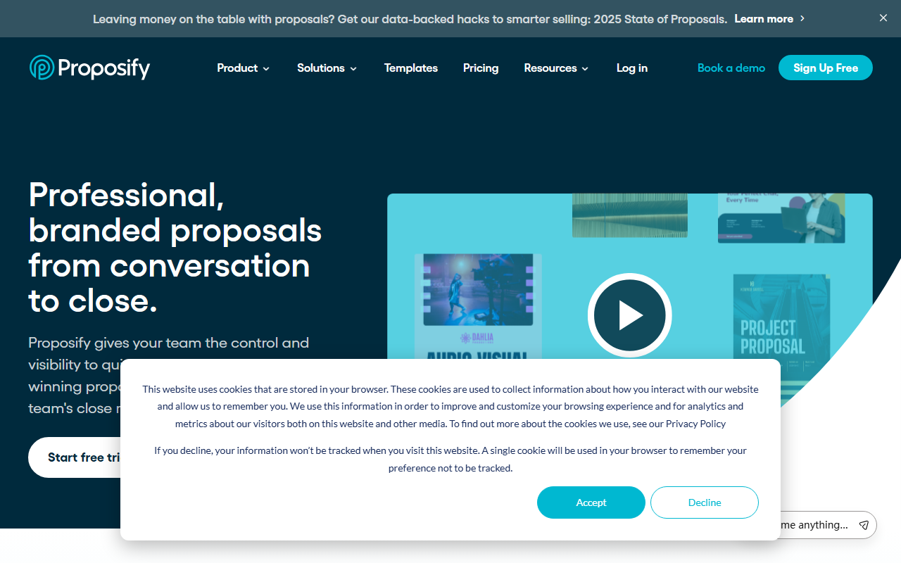 Proposify screenshot